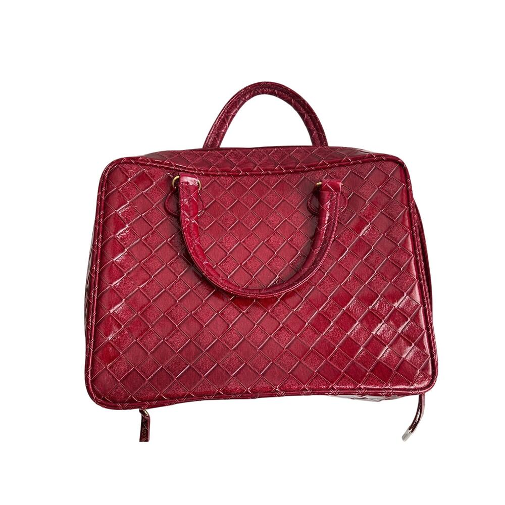 Estée  Lauder Cosmetic Travel Case Top Handle Full Zip Red Cherry Bag